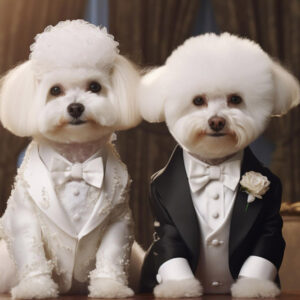 Luxury Dog Wedding Tuxedo & Dress Set